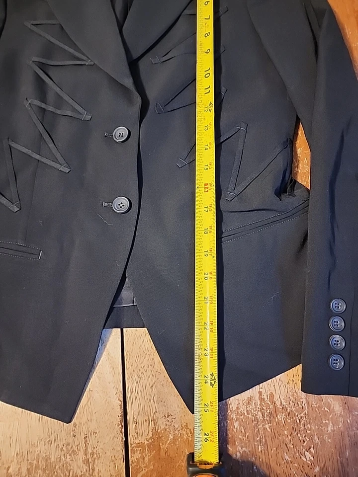 Vintage Issey Miyake FETE Black Wool Womens Jacket, Size 2/XS Made In Japan 80's - Image 4 of 4