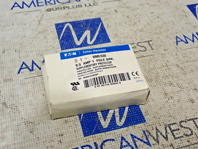 WMS1C00 Eaton Cutler Hammer 0.5 Amp 1 Pole Breaker Supplementary Protector New