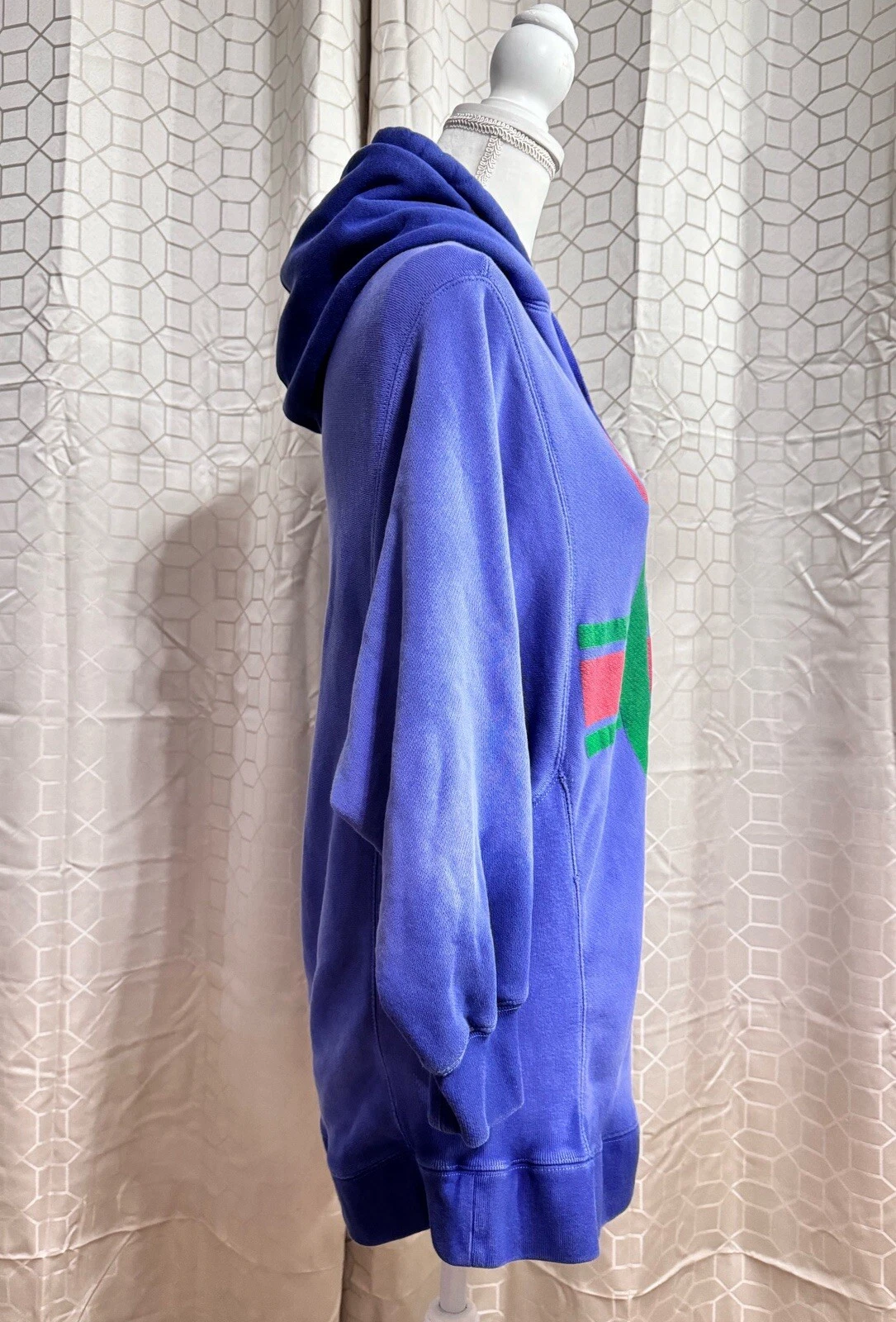 Felpa con cappuccio Gucci blu effetto lavato cotone maglia ad incastro stampa GG taglia M