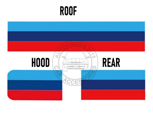 Graphics Tricolor Racing Stripe Car Sticker For BMW M4 M3 M5 M Performance Decal - Picture 7 of 12