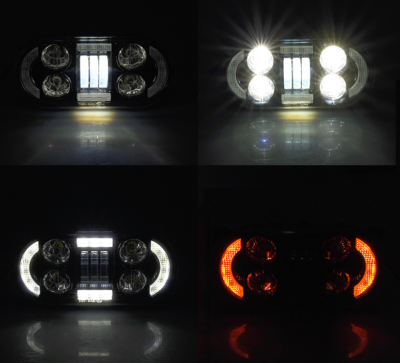 LED Headlight w/ Yellow Turn Signal Lamp For Harley Sportster S