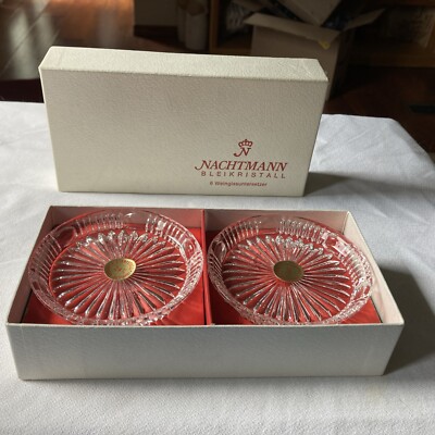 Nactmann Bleikristall Weinglas untersetzer- 6  Crystal Coasters, Germany