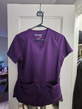 Grey's Anatomy By Barco Womens SZ Small Spandex Scrub Top and Bottom PURPLE