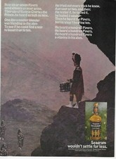 1968 Seagram's 100 Pipers Bagpipes Scotch Whisky Glen Original Print Ad