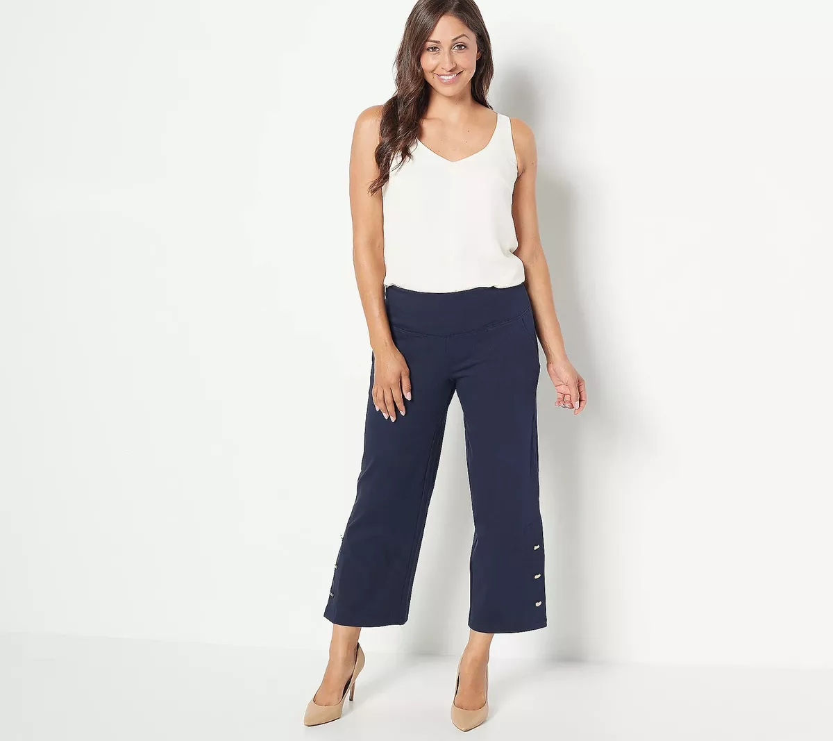 Women with Control St. Tropez Tummy Control Crop Pants in Navy
