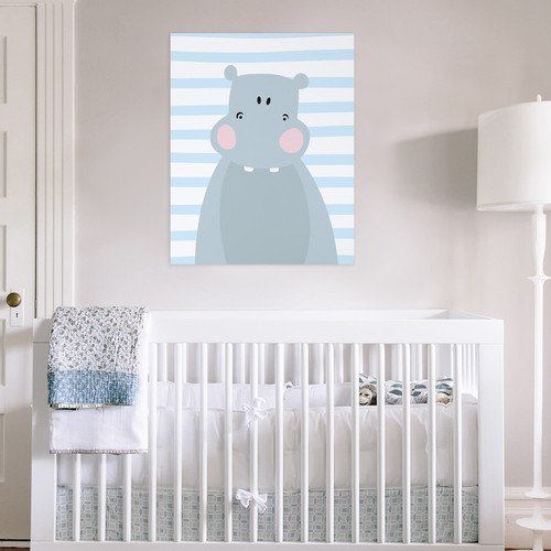 Quadro moderno per bambini Ippopodamo - ideale per la cameretta nascita regalo - Bild 4 von 12