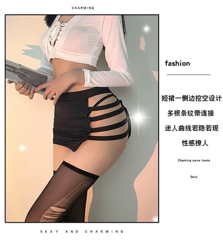 Sexy Lingerie Women Cosplay Costumes Top Skirt Uniform Office Secretary Dress - Picture 9 of 21