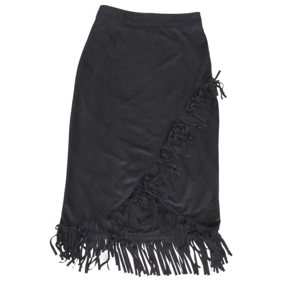 Falda Lápiz Western Cintura Alta Imitación Gamuza Flecos Midi G&B Talla S 6 Vaquera Foto 4 de 4