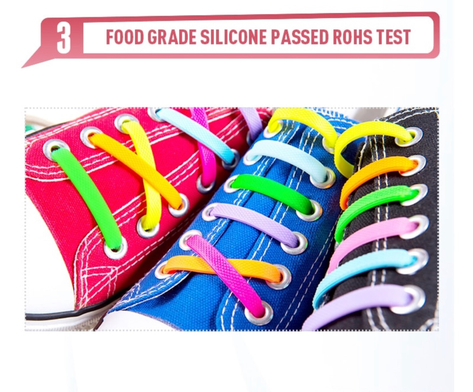 BOGO FREE 16pcs Easy No Tie Shoelaces Elastic Silicone Lazy ShoeLace kids/Adults eBay
