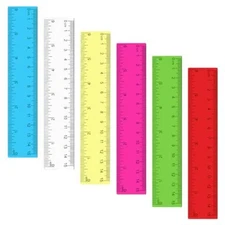 6 Inch Ruler 6Pcs Clear Plastic Ruler for School Office Home Straight Edge 