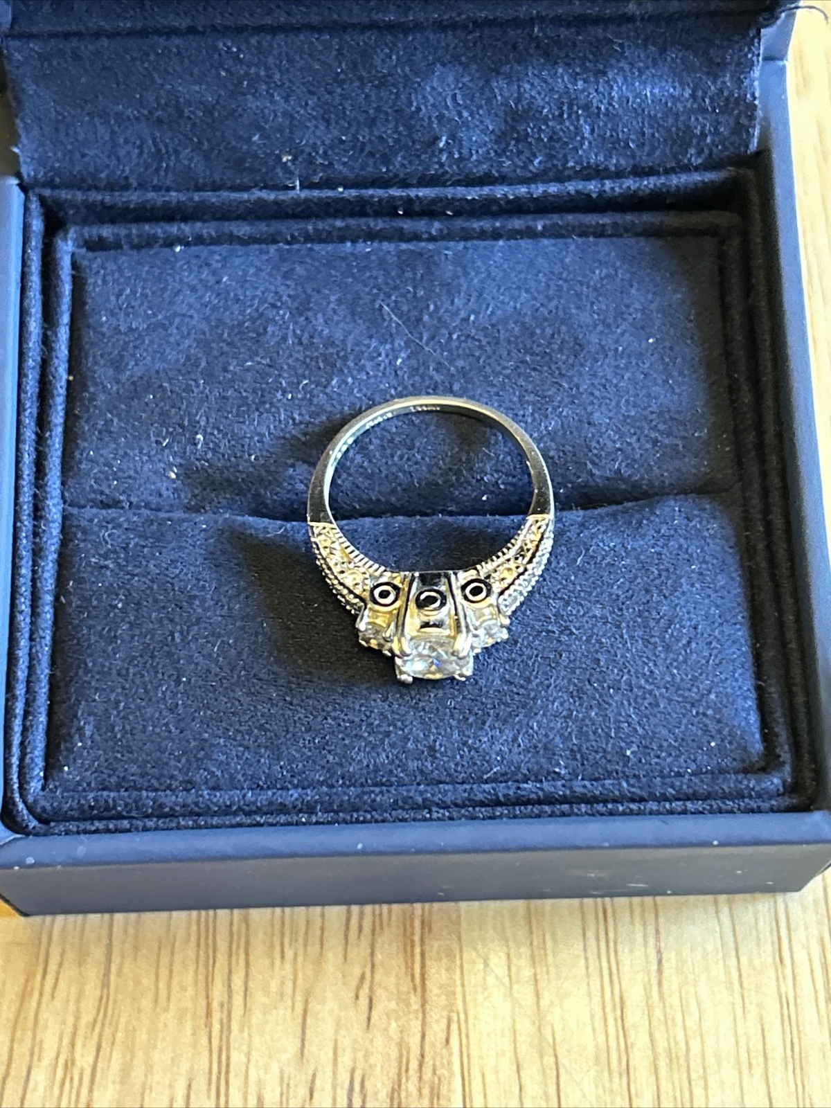 .925 Solid silver CZ Solitaire Ring Size 8 Vintag… - image 5