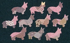 10 ANTIQUE CUTTER QUILT CORGIS! DOGS! WOW! Scrapbooking! Applique! 3