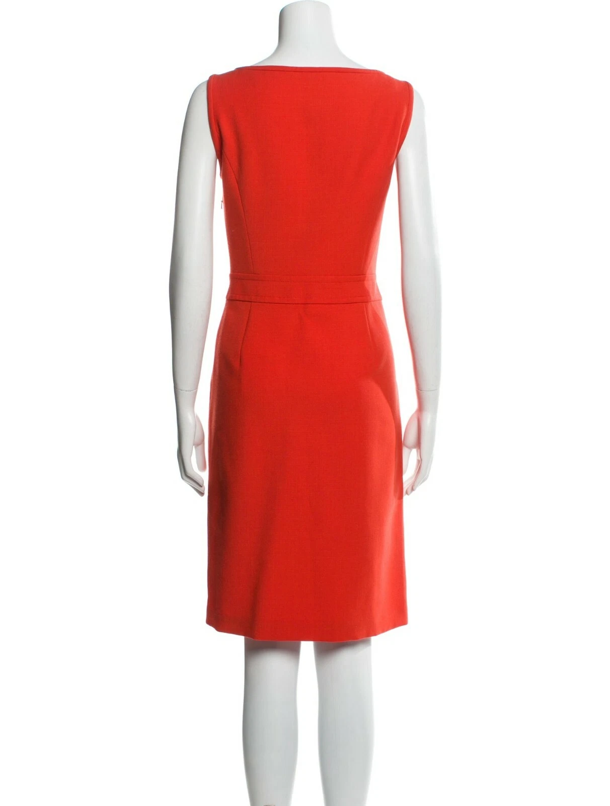 Abito foderato con cerniera TORY BURCH Zachary lana rossa arancione taglia 8 tasche laterali medie