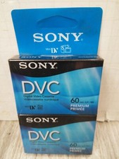 Sony 60 min Mini DV Premium DVC Blank Media Tape Video Cassette New Sealed 2PK 