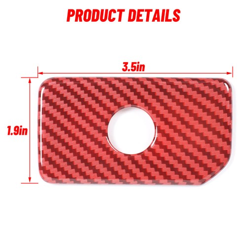 Cubierta de manija de caja de almacenamiento copiloto para Dodge Ram 1500 2018+ fibra de carbono roja - Imagen 6 de 7