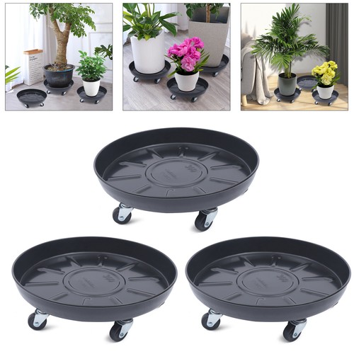 Movable Flower Stand & Wheel Plant Planter Trolley Rolling Home Outdoor Caddy *3 - Picture 3 of 16