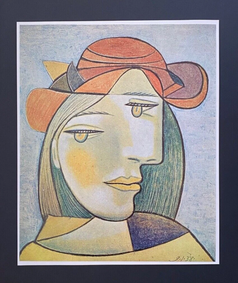 PABLO PICASSO 1961 IMPRESIÓN CUBISTA + VINTAGE + CON CERTIFICADO DE AUTENTICIDAD MONTADO Y ENMARCADO + ¡COMPRA AHORA! Foto 2 de 3