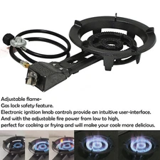 Portable Propane Gas Burner Stove w/ hose Jumbo 10KW/34000 BTU Camp Camping Tail