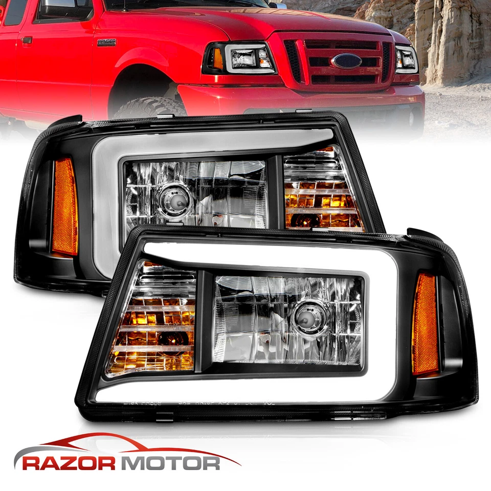 [Barra LED] 01-11 para camioneta Ford Ranger luz de circulación LED faros negros Foto 2 de 4