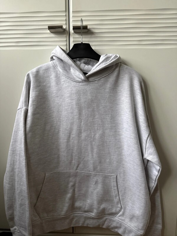 PrettyLittleThing Oversized Grey & Blue Hoodie & Jogger Tracksuit Set - Size S View 4