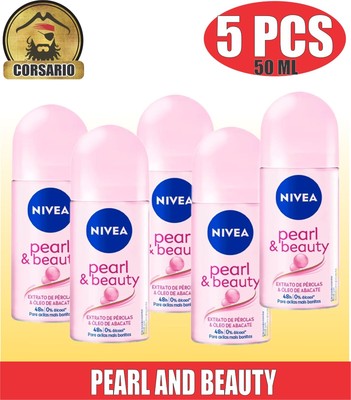 NIVEA WOMEN'S DEODORANT ROLL-ON PEARL AND BEAUTY ( PACK X5 ) Plastic Bottle