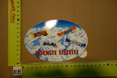 Alter Aufkleber Schokoriegel Schokolade Eis MARS Snickers Bounty MilkyWay