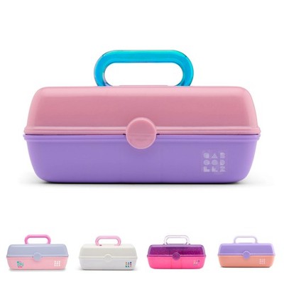 Pretty in Petite Makeup Box, Two-Tone Pink on Lavender, Hard Plastic Organize...