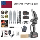 One-Handed 6" Mini Chainsaw Cordless 24V 750W Electric Pruning Saw for Garden
