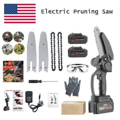 #ad One Handed 6quot; Mini Chainsaw Cordless 24V 750W Electric Pruning Saw for Garden $30.99