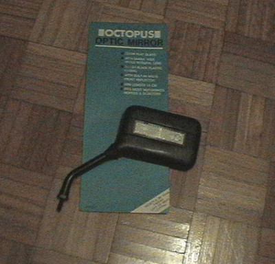 ROLLER MOPED MOTORRAD LINKS RECHTECKIG SCHWARZ SPIEGEL 8mm MIT WEITWINKEL