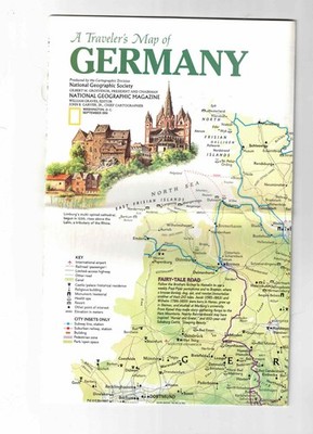 GERMANY TRAVELER'S MAP National Geographic Map Berlin Sept, 1991