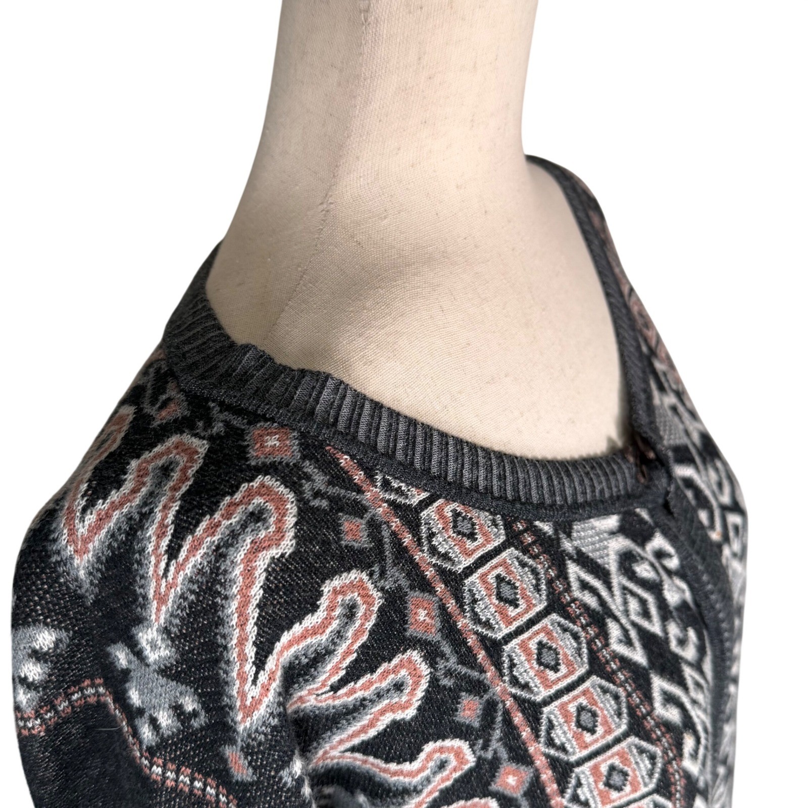 PERUVIAN CONNECTION Geometric Pattern Button Fron… - image 3