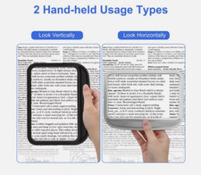 5X Full Page Magnifier Large Handheld Magnifying Glass for Low Visions USA  //