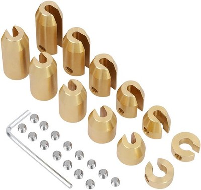 12 Pack Motorcycle Brass Wheel Tire Spoke Balancing Weights Set 1/4 to 1-1/2 oz