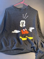 Mickey Mouse Abstract H M Divided Disney Used Women  s Sweater Size US Small
