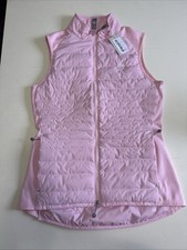 PETER MILLAR WOMEN'S GOLF VEST SMALL PINK GOLF TENNIS NEW -CLUB LOGO-