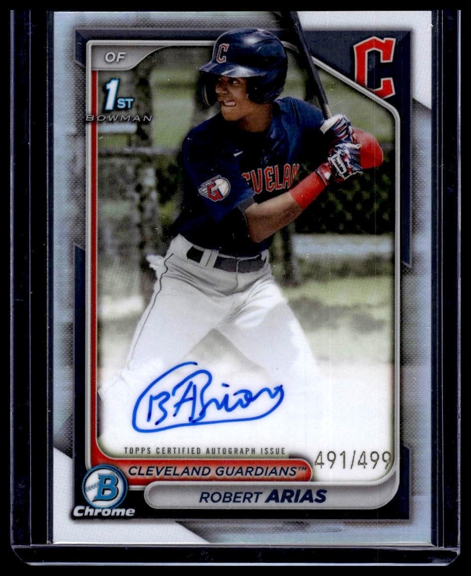 2024 Bowman Chrome - Prospect Autographs Refractors #CPA-RA Robert Arias #/499