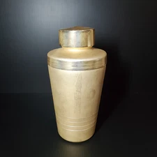 Vintage MIRRO cocktail martini shaker bar tools mixer serviceware gold aluminum