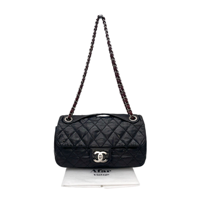CHANEL 2010 Matelassé Iridescent Calfskin Double Chains Single