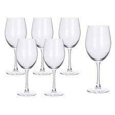 White Wine Glasses, Long Stem, Crystal-Clear Glass, Elegant Set of 6
