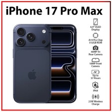 Apple iPhone 17 Pro Max 12GB+512GB DEEP BLUE Dual SIM Unlocked iOS Cell Phone