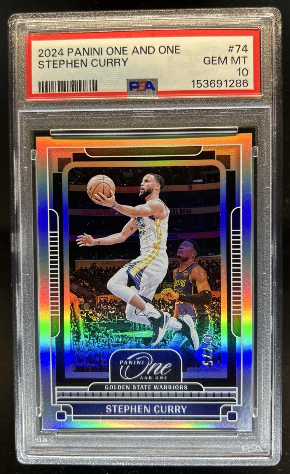2024-25 Panini One and One Stephen Curry #/75 Warriors PSA 10 GEM MINT