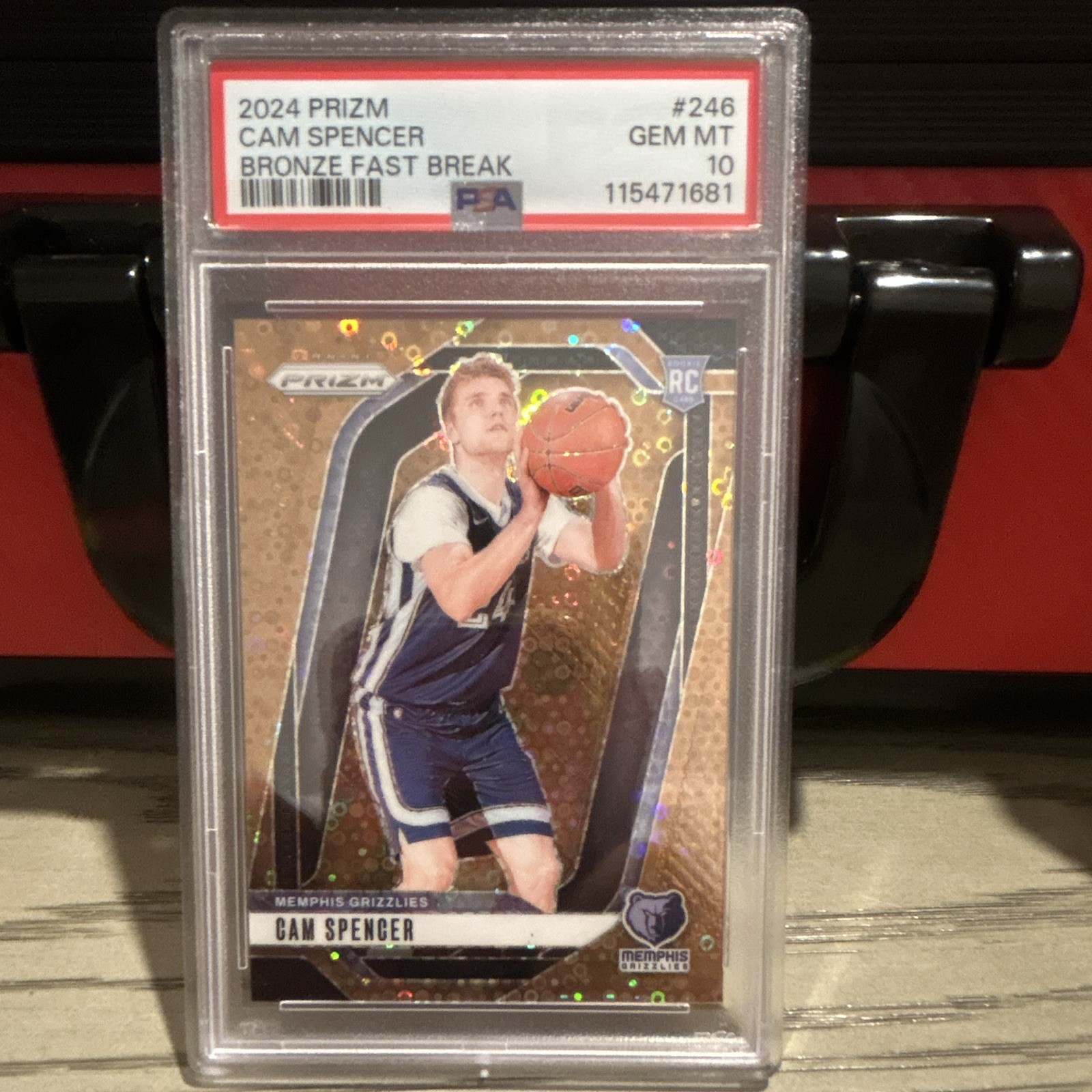2024-25 Panini Prizm Cam Spencer #246 Fast Break Bronze Prizm /20 (RC)