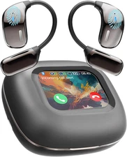 AI Translation Earbuds Real Time 144 Languages, LCD Touch Screen Open Ear Wirele