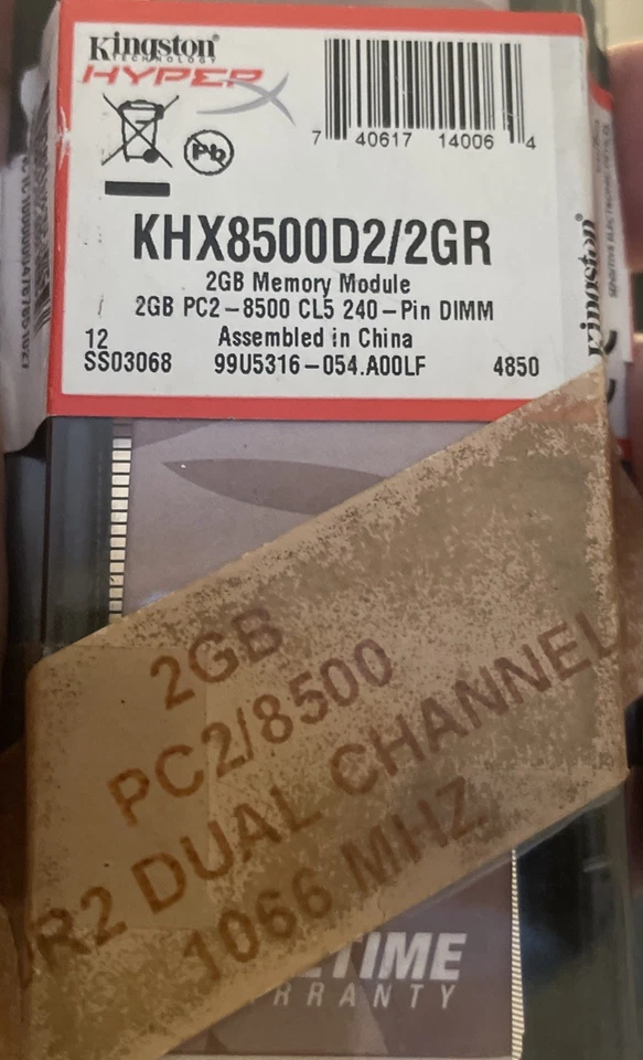 2GB KINGSTON HyperX KHX8500D2/2GR/DDR2-1066 PC2-8500 RAM MEMORY Blue - Image 2 of 2