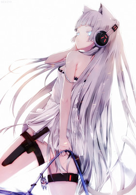 Anime girls art portrait display nekoyaliu frontline awp Custom 11x17 Poster