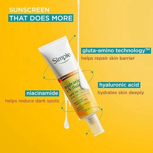 Simple Hydrating UV Fluid |SPF 50 PA++++ | With Hyaluronic Acid & GlutaAmino Tec - Image 2 of 4