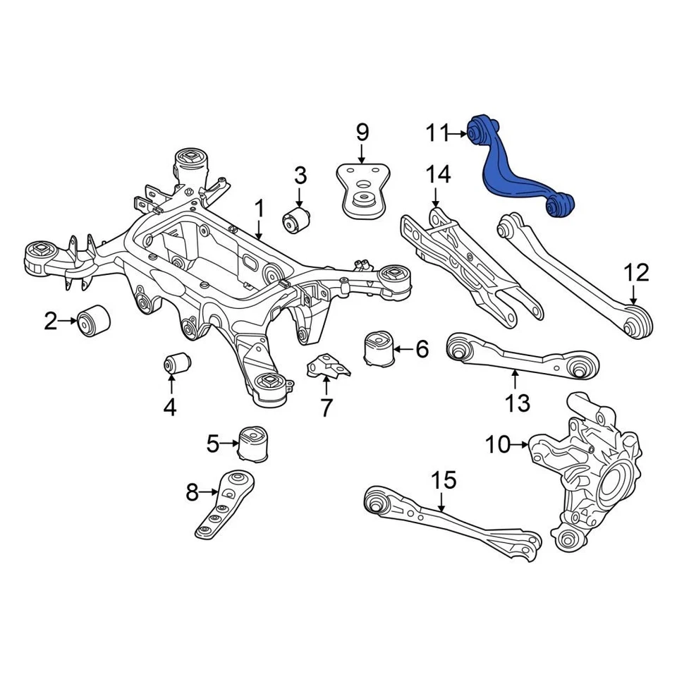 For BMW 540i xDrive 17-24 BMW Rear Left Lower Rearward Suspension Control Arm Foto 3 de 4