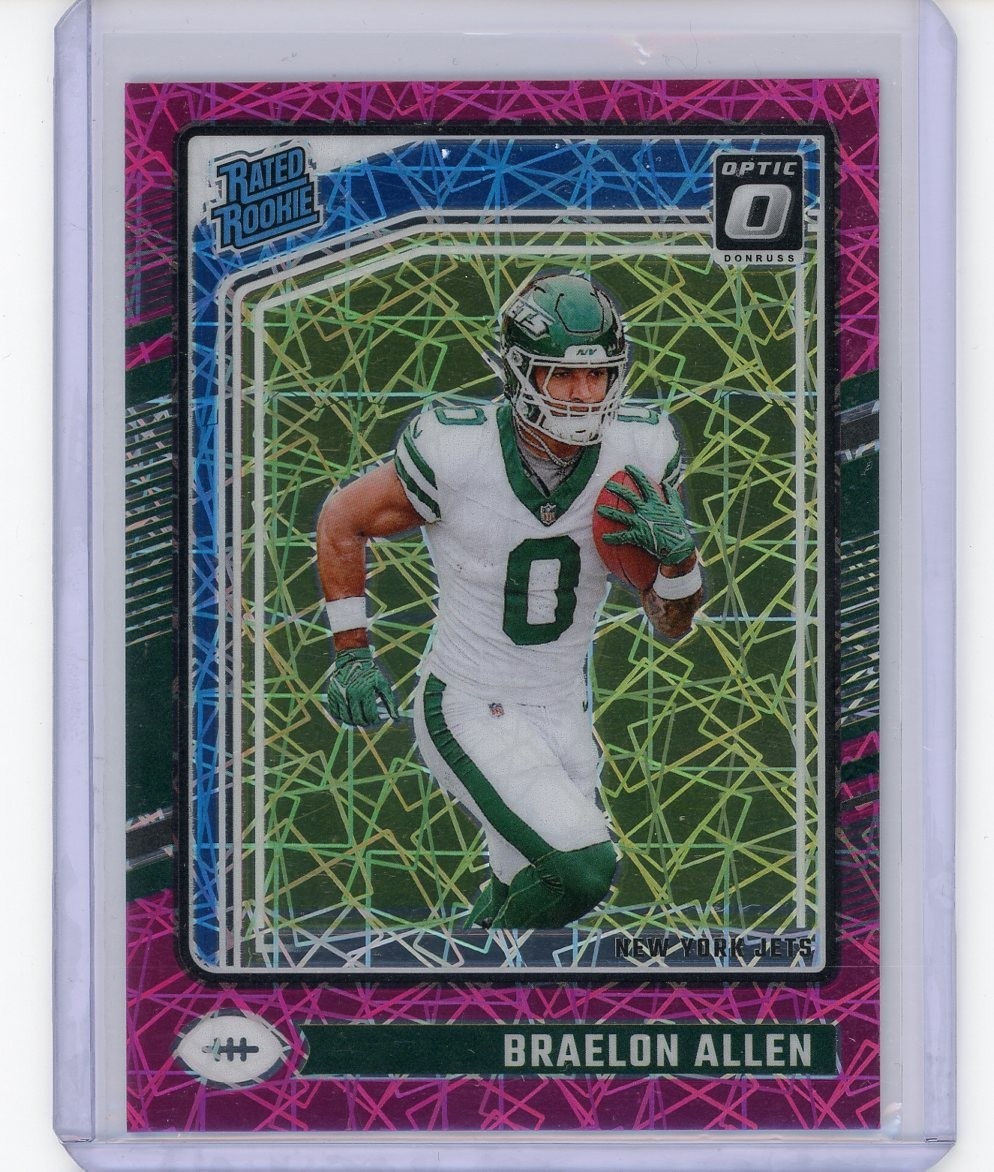2024 Panini Donruss Optic Rated Rookie Braelon Allen #211 Pink Velocity /80 RC