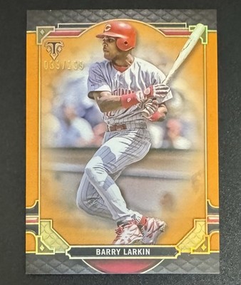 Barry Larkin 2022 Topps Triple Threads Amber Orange /199 #83 - Cincinnati Reds